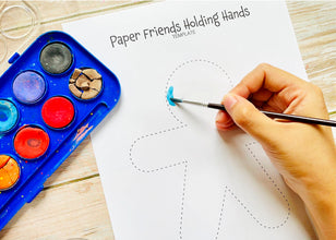 Paper Friends Holding Hands