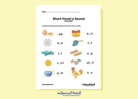 Short Vowel e Words